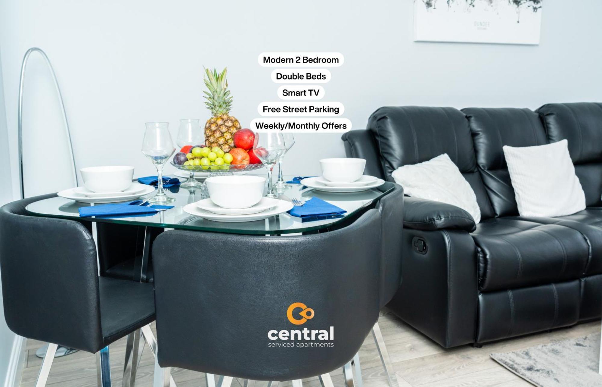 Central Serviced Apartments - 2 Bedroom - Ground Floor - Monthly & Weekly Bookings Welcome - Free Street Parking - 2 Double Beds - Wifi - Smart Tvs In Rooms - Fully Equipped - Heating 24-7 - Contractor & Short Stay Favourite Dundee Zewnętrze zdjęcie